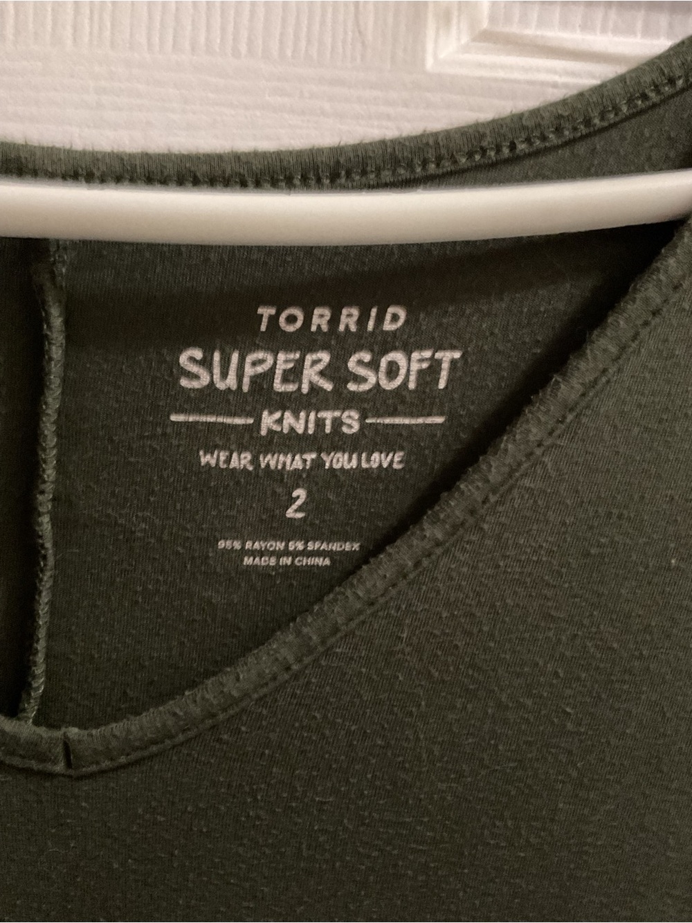 torrid Olive V-Neck Super Soft Tunic Top - Picture 2 of 3